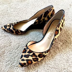 Sole Society printed animal hair wedge heels